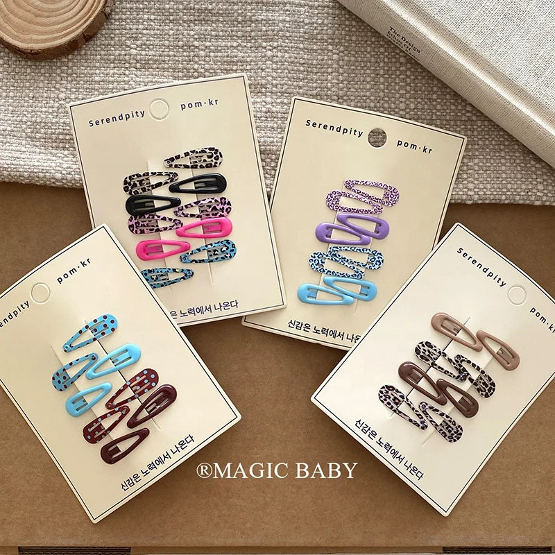 Fashion Polka Dot Leopard Print Simple Hair Clips for Baby Girls Durable Snap Clips for Kids Children Hair Accessories in Stock
