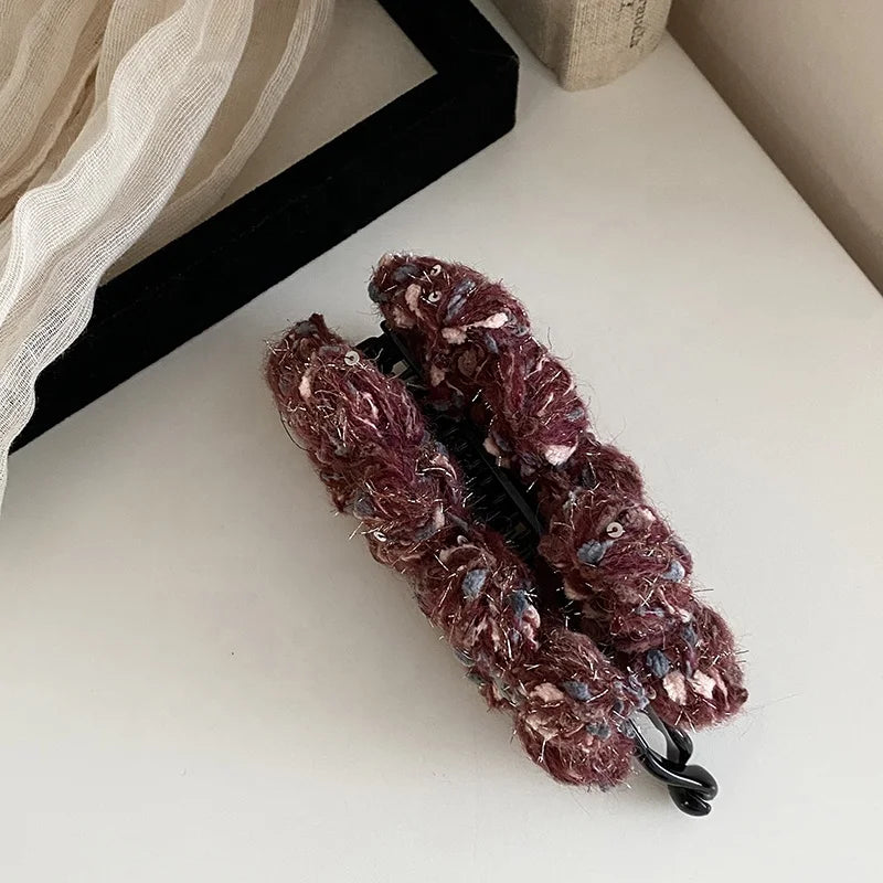 Women Winter Autumn Flower Shape Banana Clips Fashion Elegant Vintage Lightweight Wholesale in Stock Hair Clips Accessories