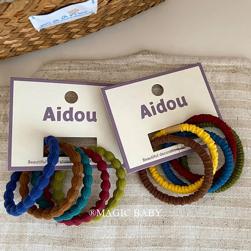Fashion Solid Color High Elastic Hair Ties for Baby Girls Sweet Cute Scrunchies for Kids Children Hair Accessories in Stock