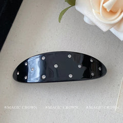 Vintage Stylish Acetate Hair Snap Clips for Girls Solid Color Sequined Glitter Hair Accessories for Women Ladies Elegant Fashion