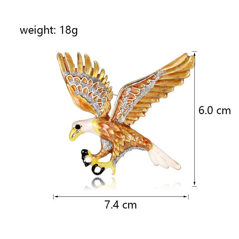 Fashion Animals Eagle Bird Brooches for Girls Stylish Glamorous Trendy Pins Jewelry for Women Ladies Accessories New Design