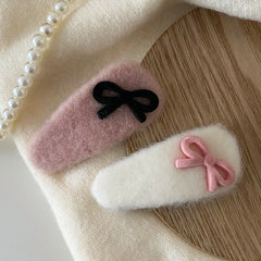 Hot Sale Chic Elegant Bowknot Hair Clip for Women Girls' Fashion Trendy Accessory Solid Color Fabric Snap Clips Sweet Cute Style