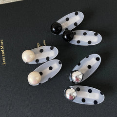 Women's Chic Simple Wholesale Plastic Hairpins with Imitation Pearl Beads Small Alligator Clips for Daily Office Party Occasions