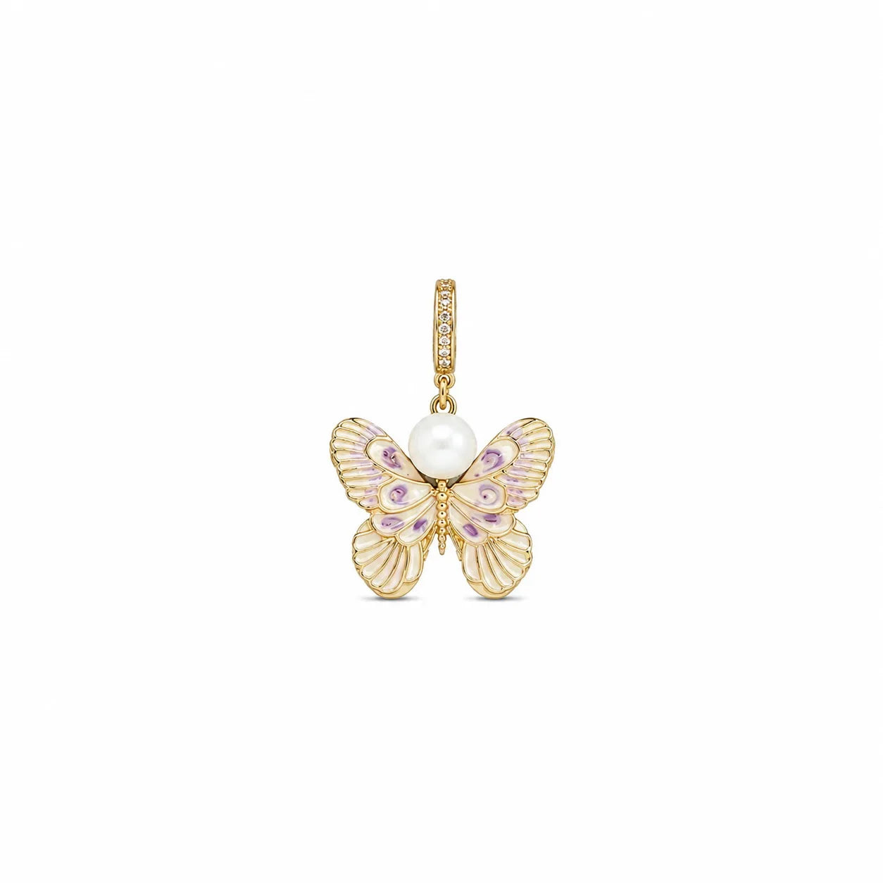 Female Butterfly Shape 18k Gold-plated Freshwater Pearl Necklace Pendant Elegant Trendy Dainty Low MOQ in Stock Daily Jewelry