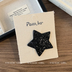 Simple Star Glitter Hair Clip for Girls Cute Sweet Fashion Trendy Minimalistic Snap Clips for Women Ladies Hair Accessories