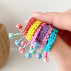 Candy-Colored Cartoon Small Hair Ties Fashion Cute High Elastic Scrunchies for Girls and Children Daily Use Wholesale Stock