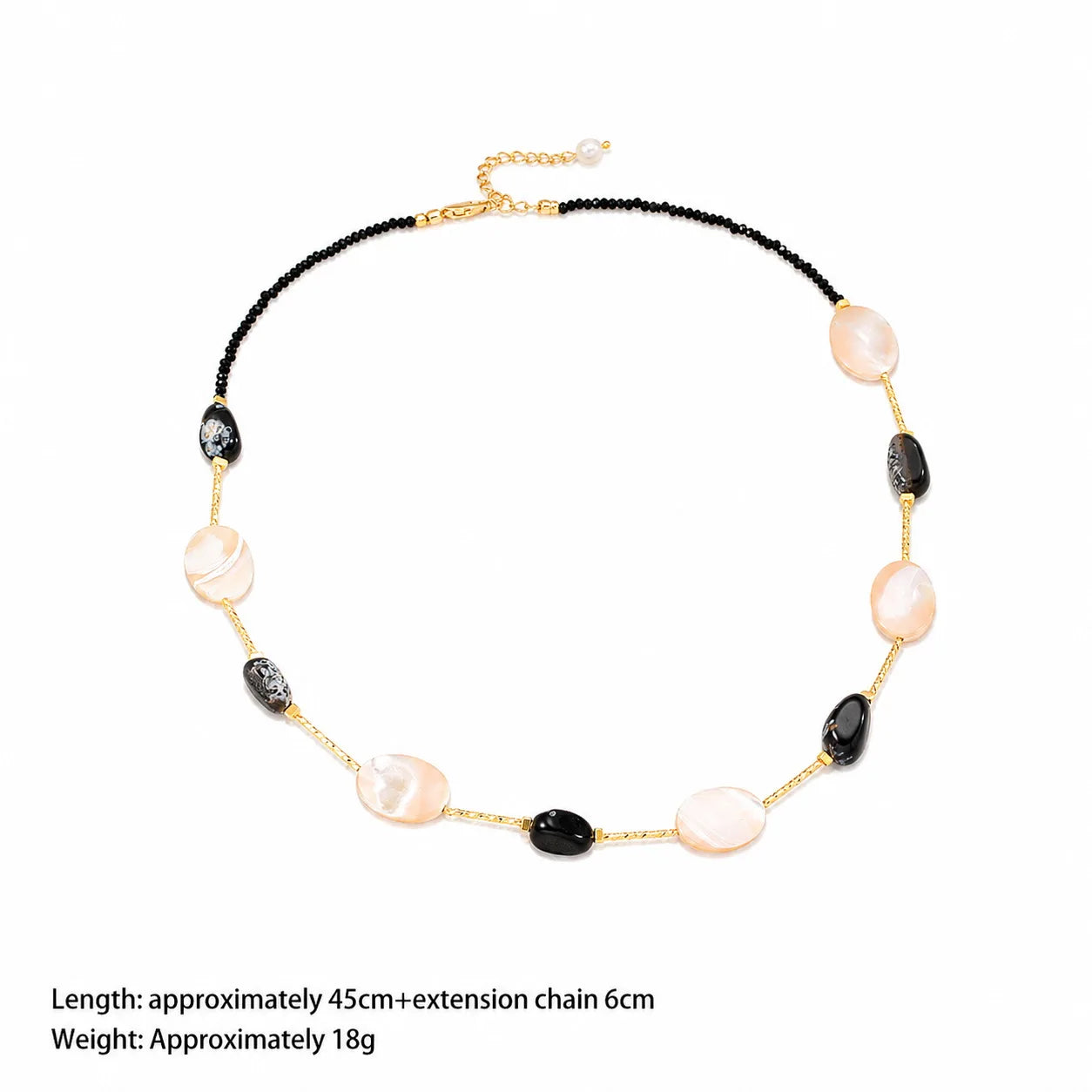 Fashion Abalone Shell Tiger Eye Stone Freshwater Pearl Necklaces for Girls Trendy Jewelry for Women Ladies Wholesale Bulk