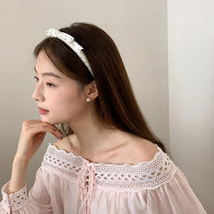 Ladies Grid Dots White Blue Slim Headbands Fashion Elegant Simple Lightweight Bulk Order in Stock Hairbands Accessory for Daily