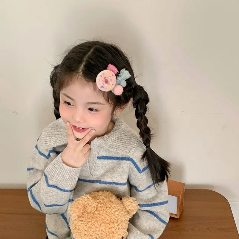Fashion Sweet Cute Candy Doughnut Hair Clips for Baby Girls Kawaii Trendy Alligators for Children Kids Hair Accessories in Stock