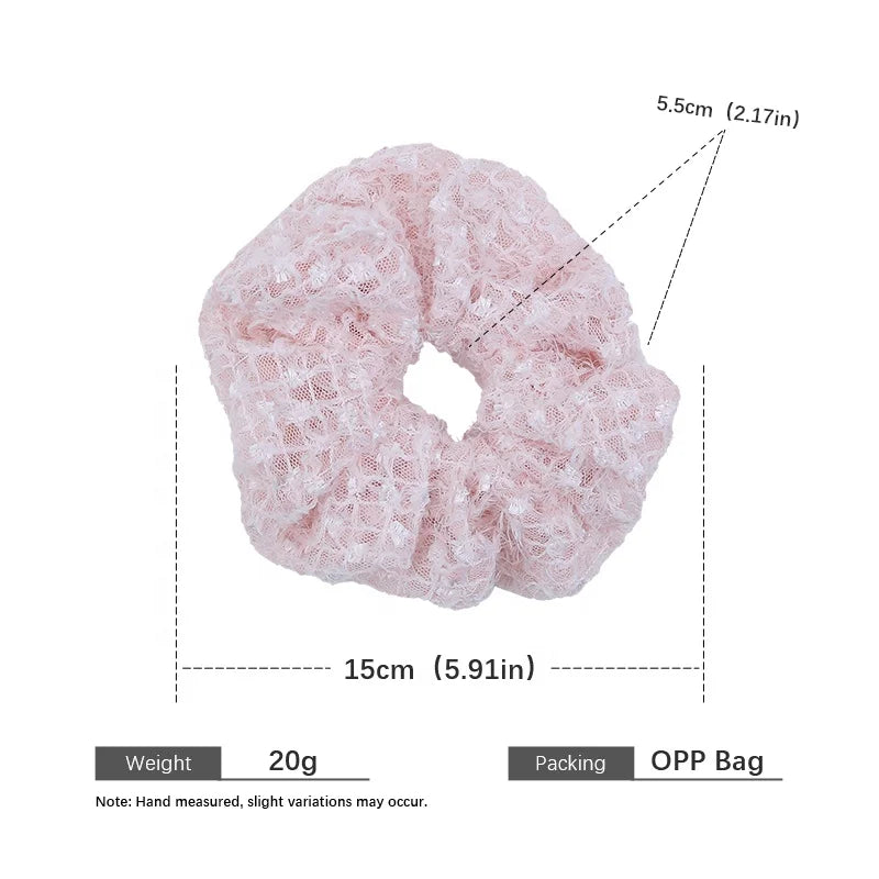 Female Autumn Winter Hot Sale Solid Color Thick Thin Hair Large Scrunchies Fashion Sweet Elegant in Stock Hair Ties Accessory
