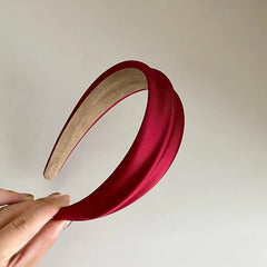 Women Hot Sale Lustrous Wide Headbands Solid Colored Fashion Elegant Customized Bulk Order in Stock Daily Hairbands Accessories