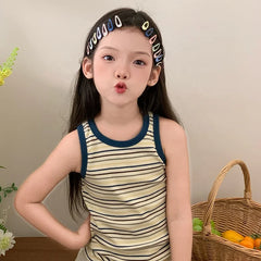 Kids Multicolor Heart Flower Printed Snap Clips Sweet Fashion Cute Wholesale in Stock Hairpins Accessories for Children Daily