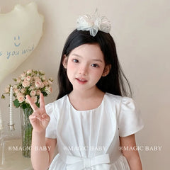 Sweet Princess Style Glitter Crown Bowknto Hair Clips for Baby Girls Elegant Graceful Chic Alligators for Kids Hair Accessories