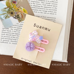 High Quality Kids Cartoon Candy Color Small Alligator Hairpins Sweet Cute Fabric Accessory for Children's Daily Use Wholesale