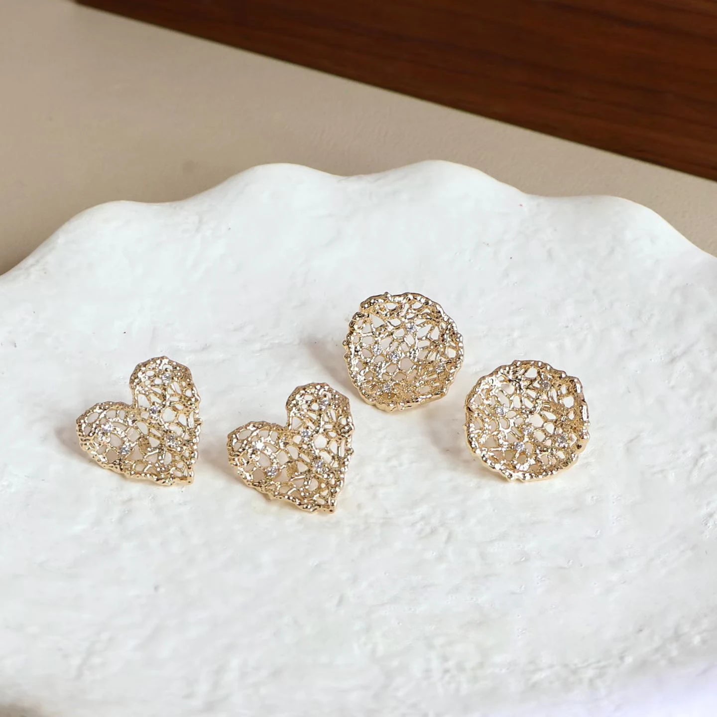 Ladies Flower Heart Shape New Design Small Stud Earring Fashion Trendy Elegant Simple High Quality Bulk Daily Jewelry Accessoy