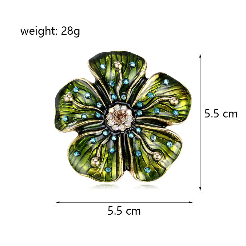 Fashion Glitter Loustrous Vintage Elegant Brooches for Girls Elegant Flowers Pins Jewelry for Women Ladies Accessories Floral