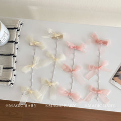 Sweet Cute Bowknot Imitation Pearl Hair Clips for Baby Girls Princess Style Alligators for Kids Children Hair Accessories