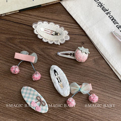Fruit Fashion Sweet Cute Hair Clips for Baby Girls Trendy Elegant Cherry Snap Clips for Kids Children Hair Accessories in Stock