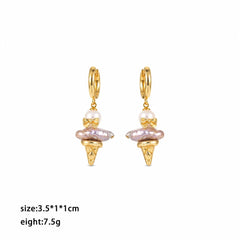 Female Alloy Pearl Purple Earring Elegant Glamorous Charms Low MOQ Factory Price in Stock Jewelry for Women Girls Daily Party