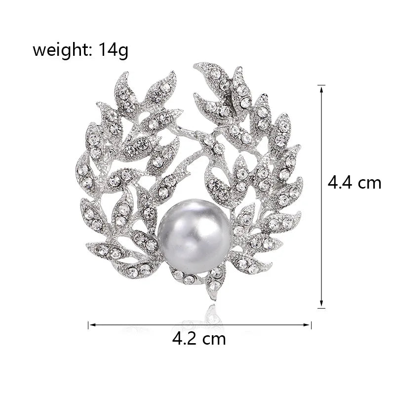 Fashion Glitter Sparkle Elegant Imitation Pearl Brooches for Girls Sweet Cute Pins Jewelry for Women Ladies Accessories Chic