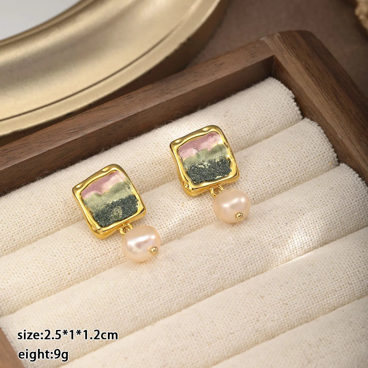 Fashion S925 Silver Copper 18K Gold Plated Drop Earrings for Girls Freshwater Pearl Jewelry for Women Ladies Wholesale Bulk