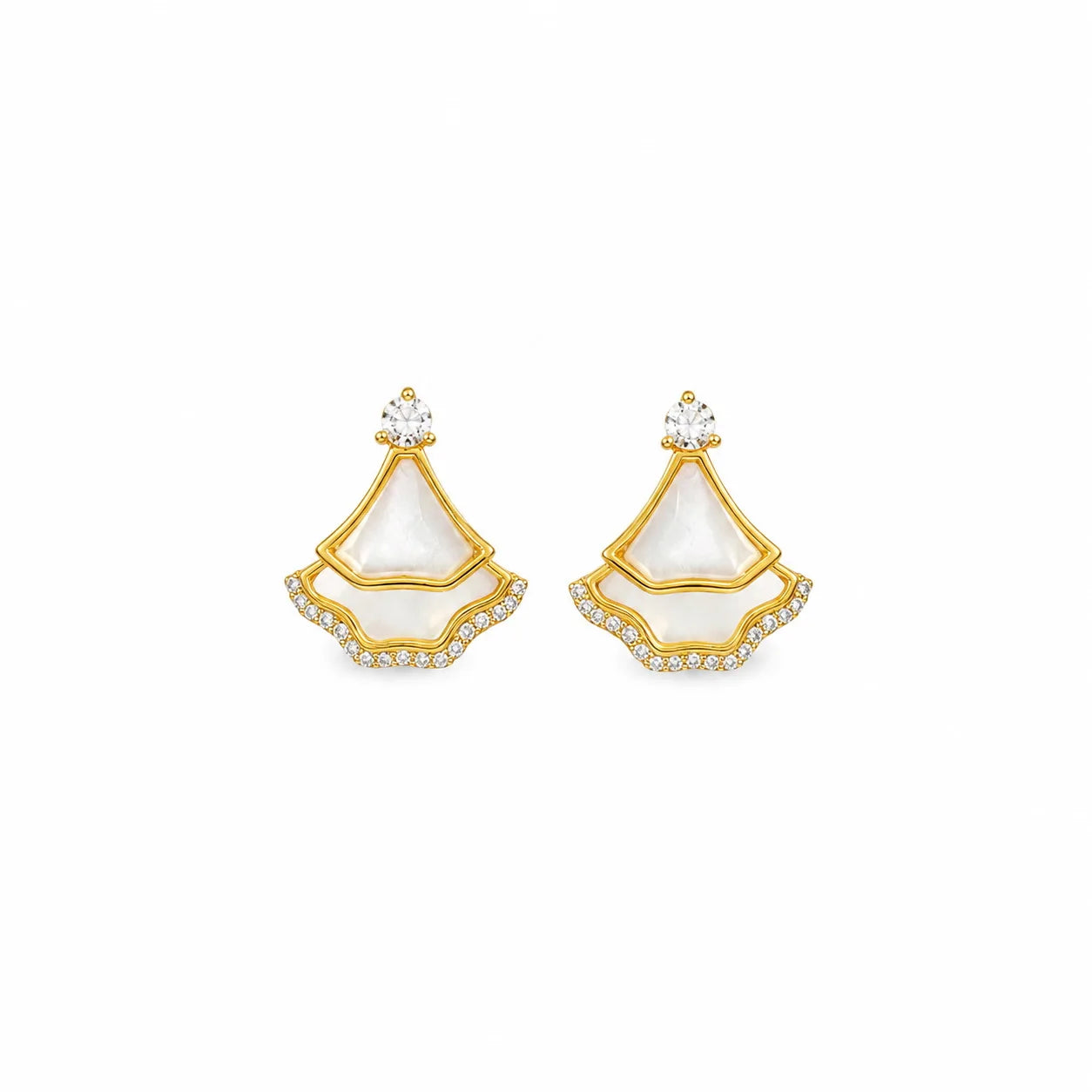 Fashion Cubic Zirconia Abalone Shell S925 Silver Jewelry Sets for Girls Earrings Necklaces Copper 18K Gold Plated for Women Lady