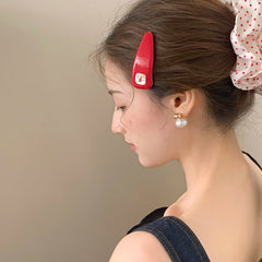 Fashion Chic Solid Color Red Hair Clips for Girls Red Trendy Stylish Haarspange in Stock for Women Ladies Hair Accessories