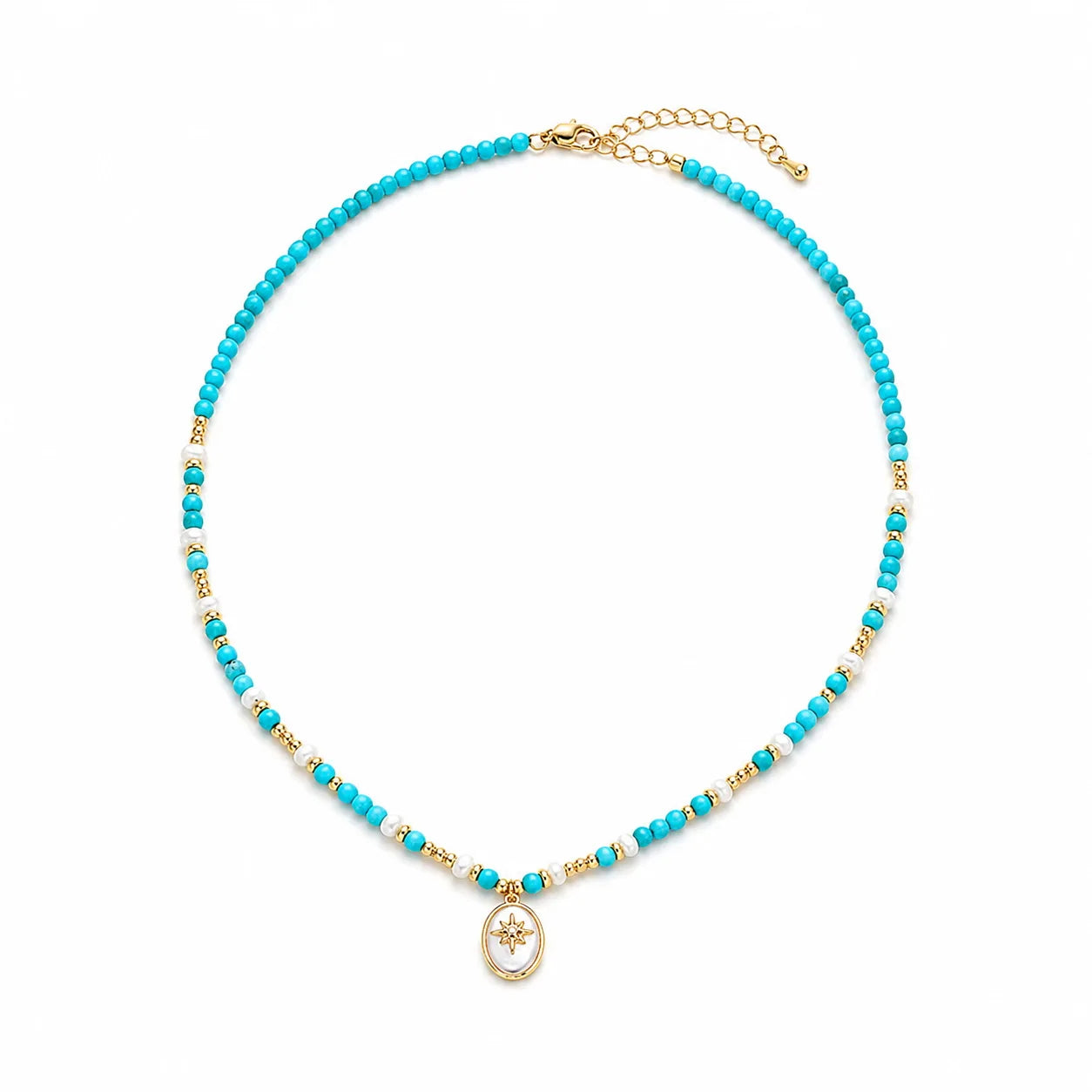 Fashion Natural Turquoise Nanhong Agate Pearl Necklaces for Girls Elegant Sweet Jewelry for Women Ladies Wholesale Bulk Vintage