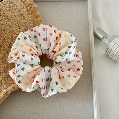 Kids White Heart Dots Double Layer Ponytail Holder High Elastic Scrunchies Chic Sweet Fashion in Stock Hair Ties Accessories