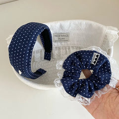 Fashion Simple Polka Dot Heart Shaped Scrunchies for Girls Trendy Elegant Graceful Hair Ties for Women Ladies Hair Accessories