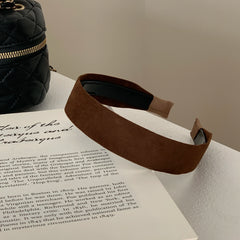 2025 Hot Sale High Quality Elegant Vintage Velvet Wide Headbands Solid Color Female Hairbands Accessory