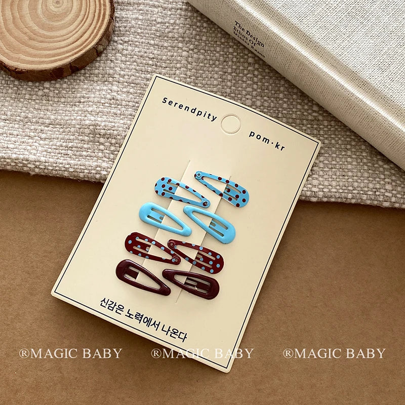 Fashion Polka Dot Leopard Print Simple Hair Clips for Baby Girls Durable Snap Clips for Kids Children Hair Accessories in Stock