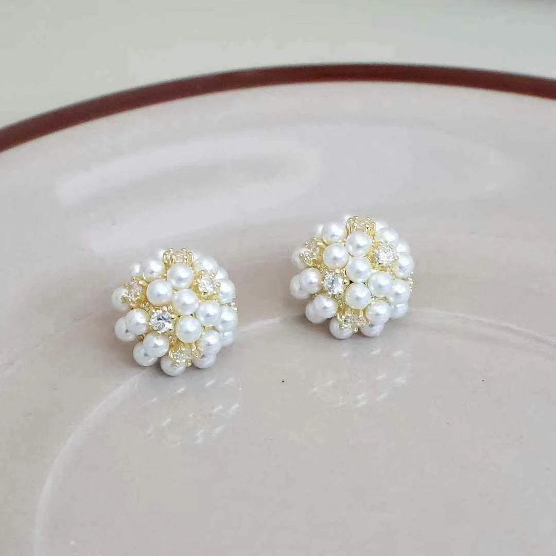 Women Imitation Pearl Hot Sale Small Stud Earring Fashion Elegant Graceful High Quality Bulk Jewelry Accessory for Female Daily