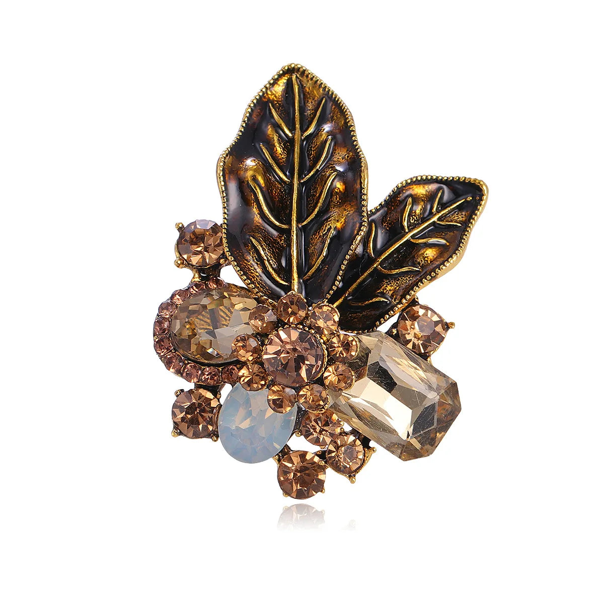 Fashion Glitter Luxury Sparking Rhinestone Vintage Brooches for Girls Elegant Trendy Pins Jewelry for Women Ladies Accessories