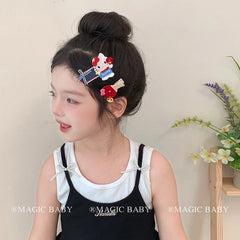 Girly Aesthetic Cat Bowknot Cartoon Small Alligator Clips Sweet Cute Fashion New Design Hairpins Accessories for Kids Children