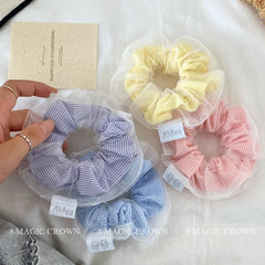 Girls Solid Color Ponytail Holder Large Scrunchies Trendy Sweet Elegant Wholesale in Stock Hair Ties Accessories for Children