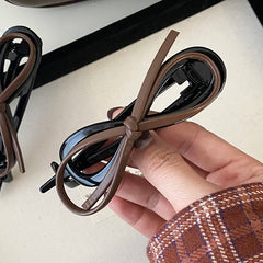 Elegant Vintage Bowknot Hair Clawclips for Women Ladies Girls Classic Solid Color Alligator Hair Accessories Custom Carton