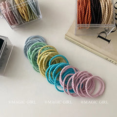 Simple Solid Color High Elastic Scunchies for Girls Fashion Sweet Hair Ties in Stock for Women Ladies Hair Accessories Trendy