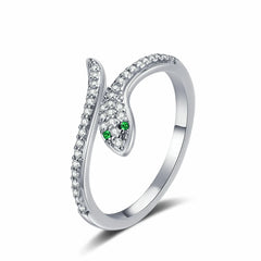 Snake Open Rings Women Adjustable Animal Design with Cubic Zirconia Rings High-end Light Luxury Fashion Jewelry Gift Wholesale