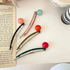 Sweet Cute Fashion Ball Candy Color Hair Clips for Girls Elegant Trendy Bobby Pins for Women Ladies Hair Accessories Stylish