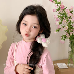 Sweet Cute Dot Plaid Bowknot Flower Scrunchies for Baby Girls Fashion Kawaii Hair Ties for Kids Children Hair Accessories