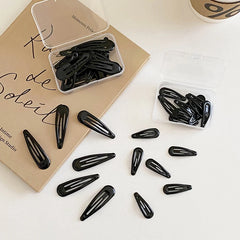 Hot Sale Black Solid Color Snap Clips Classic Trendy Minimalistic Brand New Hairband Accessories for Women Kids Daily School Use