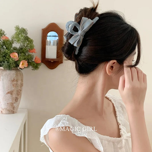Classic Denim Solid Color Acrylic Hair Claw Clips for Girls Stylish Fashion Trendy Hair Accessories for Women Ladies Femme Sweet
