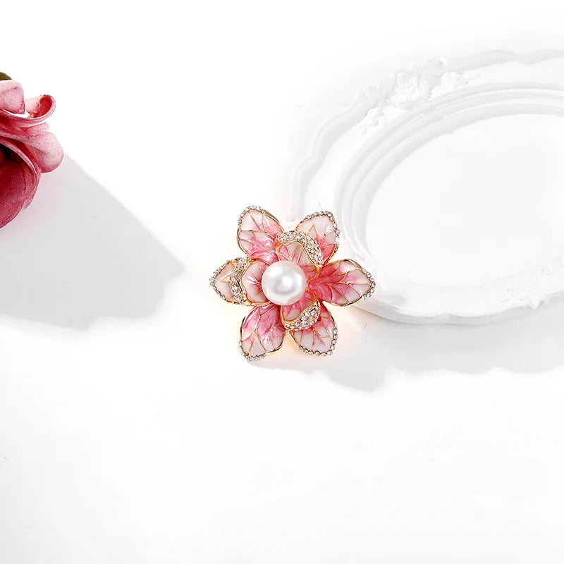 Fashion Sweet Elegant Flowers Floral Brooches for Girls Refined Elegant Pins Jewelry for Women Ladies Accessories Hot Sale