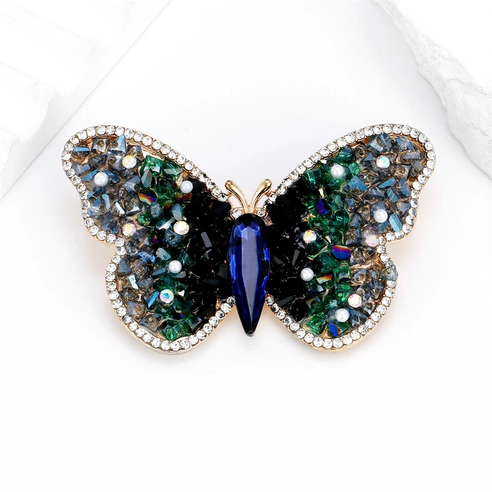 Fashion Trendy Glitter Butterfly Animals Stylish Brooches for Girls Elegant Dainty Glamorous Pins Jewelry for Women Accessories