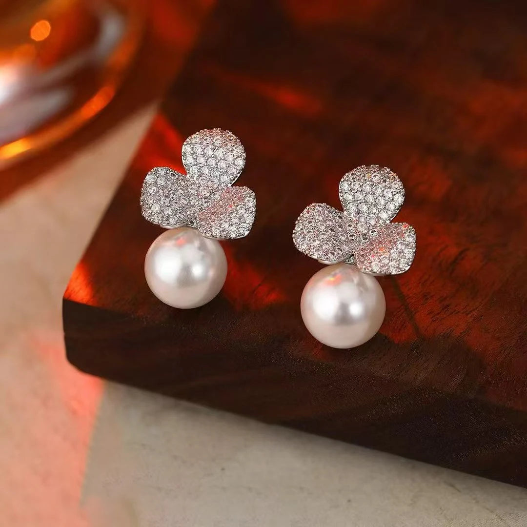 Luxury Elegant Imitation Pearl Drop Earrings for Girls Fashion Trendy Jewellry for Women Ladies Accessories Chinese Supplier