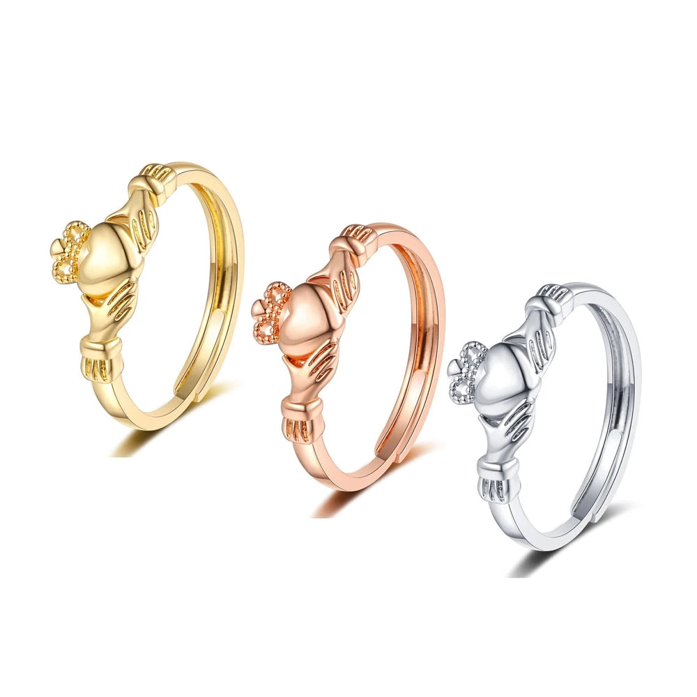 Magic Crown Women's Heart-shaped Crown Rings Niche Design Light Luxury European American Style Hot Sale Fashion Accessories Bulk