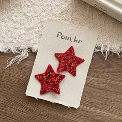 Solid Color Glitter Alloy Hair Clips for Kids Cute 5cm Snap Hair Accessories Fashionable and Sweet for Baby Girls Teens