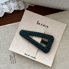 Simple Plaid Minimalistic Hair Clips for Baby Girls Cute Sweet Fashion Snap Clips for Kids Children Hair Accessories in Stock