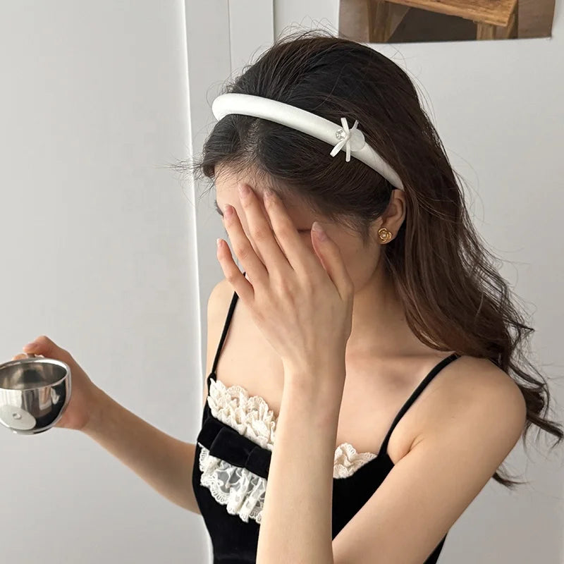Fashion Bowknot Glitter Princess Style Head Band for Girls Sweet Elegant Rhinestone Hair Band for Women Ladies Hair Accessories